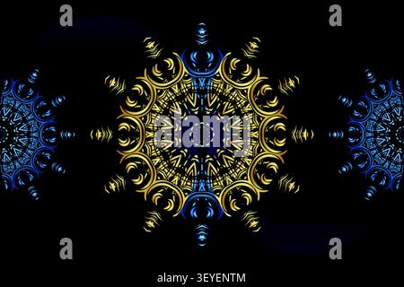 premium arabesque gold blue ornament background Stock Vector