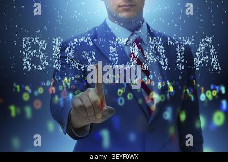 Fintech financial big data concept with analyst Stock Photo