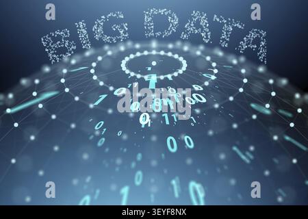Big data and data mining concept illustration - 3d rendering Stock Photo