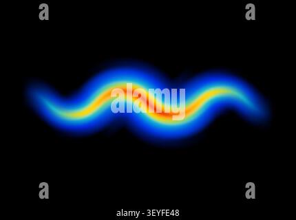 Abstract shape glowing in neon light, with heatmap color palette Stock Vector