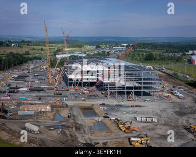 Massive Amazon distribution center being built in Montgomery County, New York State. Stock Photo