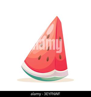 A vector illustration of a juicy slice of watermelon Stock Vector