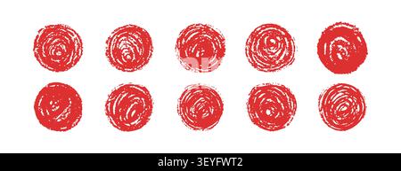 Grainy distress circle. Hand painted sun with watercolor stains. Ink drops and rough scribbles for vintage asian design. Isolated vector elements for Stock Vector