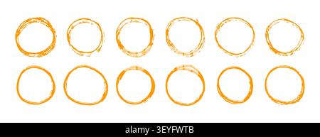 Vintage orange sun icon. Abstract grunge shape. Rough ink stroke, paint blob, and distress effect for japanese stamp or sticker design element. Vector Stock Vector