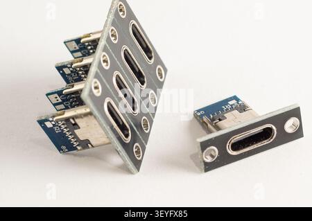 Type-C Female Connector Jack Charging Stock Photo