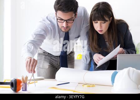 Engineers working on new project Stock Photo