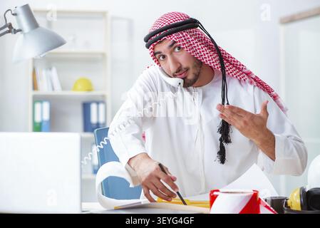 Arab engineer working on new project Stock Photo