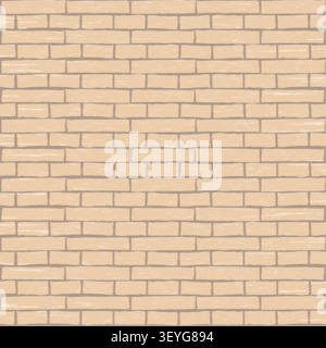 A bricks pattern of an old red brick wall texture shows a solid architectural structure of brown brickwork, cement, and stone blocks on a building sur Stock Vector