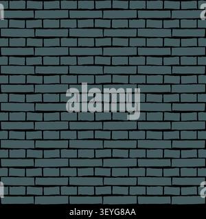 A bricks pattern of an old red brick wall texture shows a solid architectural structure of brown brickwork, cement, and stone blocks on a building sur Stock Vector