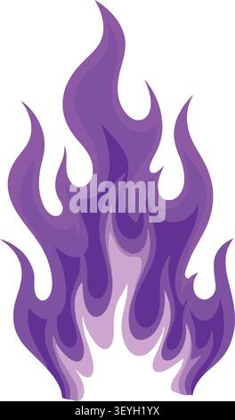 Stylized purple flame fire icon isolated on a white background Stock Vector