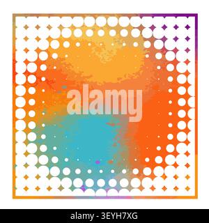 colored abstractions with halftone dots. Not AI, Vector illustration Stock Vector
