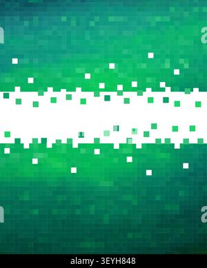 Green background of squares. Not AI, Vector illustration Stock Vector