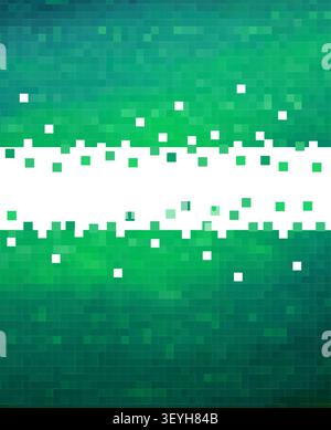 Green background of squares. Not AI, Vector illustration Stock Vector