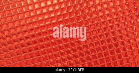 Seamless red web banner mosaic repeating pattern glass tile background digital squares web banner. Stock Photo
