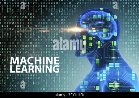 Machine learning concept - 3d rendering Stock Photo