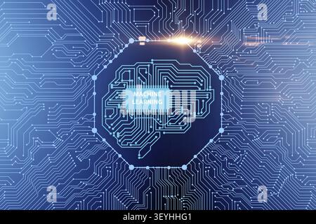 Machine learning concept - 3d rendering Stock Photo
