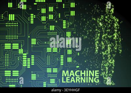 Machine learning concept - 3d rendering Stock Photo