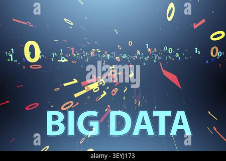 Big data and data mining concept illustration - 3d rendering Stock Photo
