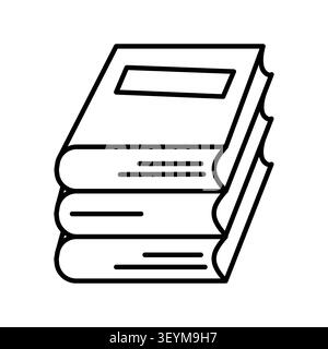 Book stack literature object features black vector graphic. Complements modern education library reading learning project. eps 10 Stock Vector