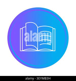 Open book literature object features blue vector element. Complements modern education library reading learning project. eps 10 Stock Vector
