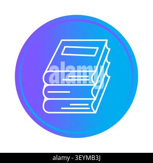 Book stack literature object features blue vector element. Visualizes modern education library reading learning project. eps 10 Stock Vector