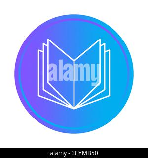 Open geometric book circle object features gradient vector element. Visualizes modern education school library reading learning project. eps 10 Stock Vector