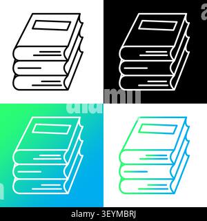 Book stack literature object features colorful vector shape. Represents modern education library reading learning project. eps 10 Stock Vector