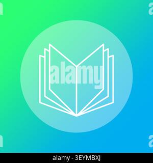 Open geometric book transparent object features gradient vector background. Enhances modern education school library reading learning project. eps 10 Stock Vector