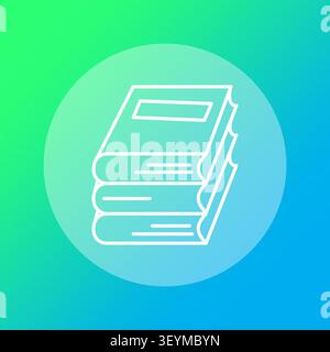 Book stack literature object features green vector element. Complements modern education library reading learning project. eps 10 Stock Vector