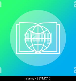 Open book globe object features green vector element. Enhances modern education school library reading learning project. eps 10 Stock Vector