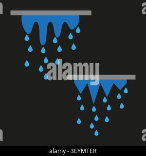 Abstract rain drop object features simple flat geometry. Represents dynamic weather concept. eps 10 Stock Vector