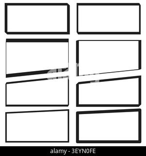 Comic book page template features blank rectangle frames. Complements visual storytelling layout. eps 10 Stock Vector