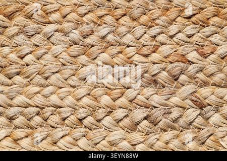close-up of woven natural fiber rope texture Stock Photo