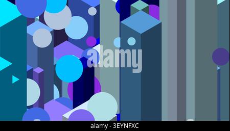 abstract artwork featuring shapes in blue tones useful as a background Stock Photo
