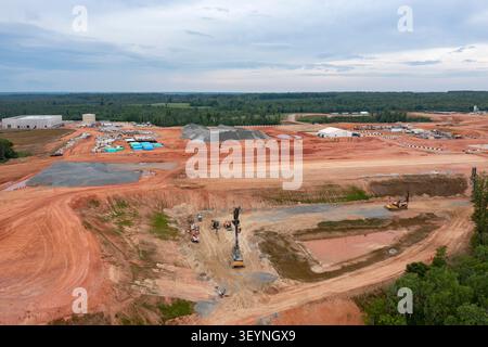 Louisa, Virginia - Amazon Web Services is building the Northeast Creek Technology Campus, a 374-acre data center in rural Virginia, west of Richmond. Stock Photo