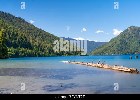 crescent lake, olympic national park, lake, washington state, port angeles, beautiful, blue, boating, day, kayaking, landmark, leisure, mountains, nat Stock Photo