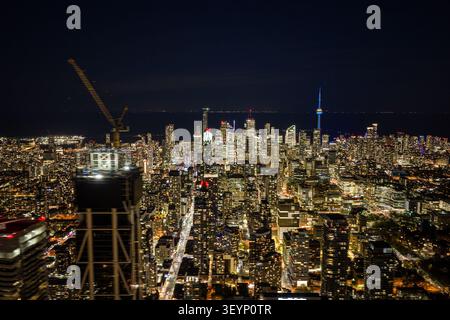 Aerial night view of the high-rise skyline of Bangkok, Thailand Stock ...