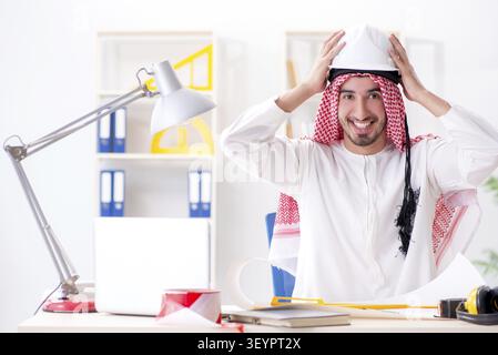 Arab engineer working on new project Stock Photo