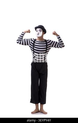Young mime isolated on white background Stock Photo
