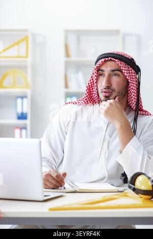 Arab engineer working on new project Stock Photo