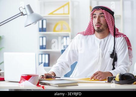 Arab engineer working on new project Stock Photo