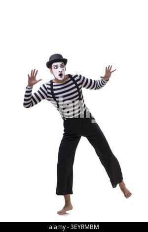 Young mime isolated on white background Stock Photo