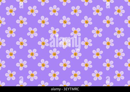 Romantic Seamless Patterns with Daisy Flowers. Stock Vector