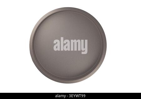 3d render realistic blank metallic emblem badge isolated on white background Stock Photo