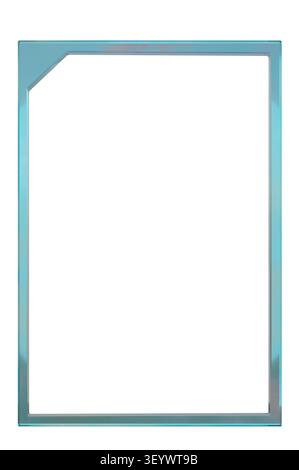 3d render realistic blank glass rectangular frame isolated on white background Stock Photo