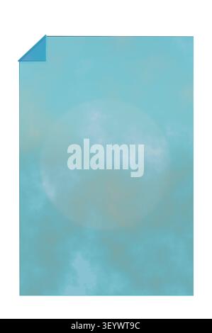 3d render realistic blank vertical paper mockup with sky and moon pattern isolated on white background Stock Photo