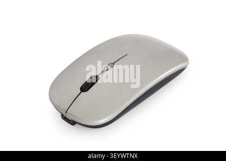 Wireless computer mouse on a white background. A modern computer mouse is isolated. Stock Photo