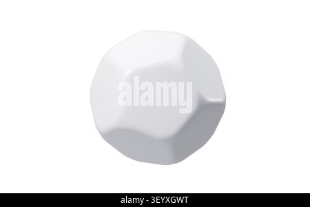 White empty dodecahedron dice, 3d rendering. 3d illustration. Stock Photo