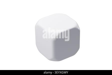 White empty dice, 3d rendering. 3d illustration. Stock Photo