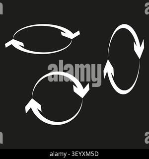 Circular arrow set white vector element features continuous loop. Abstract rotation represents modern loading interface. eps 10 Stock Vector